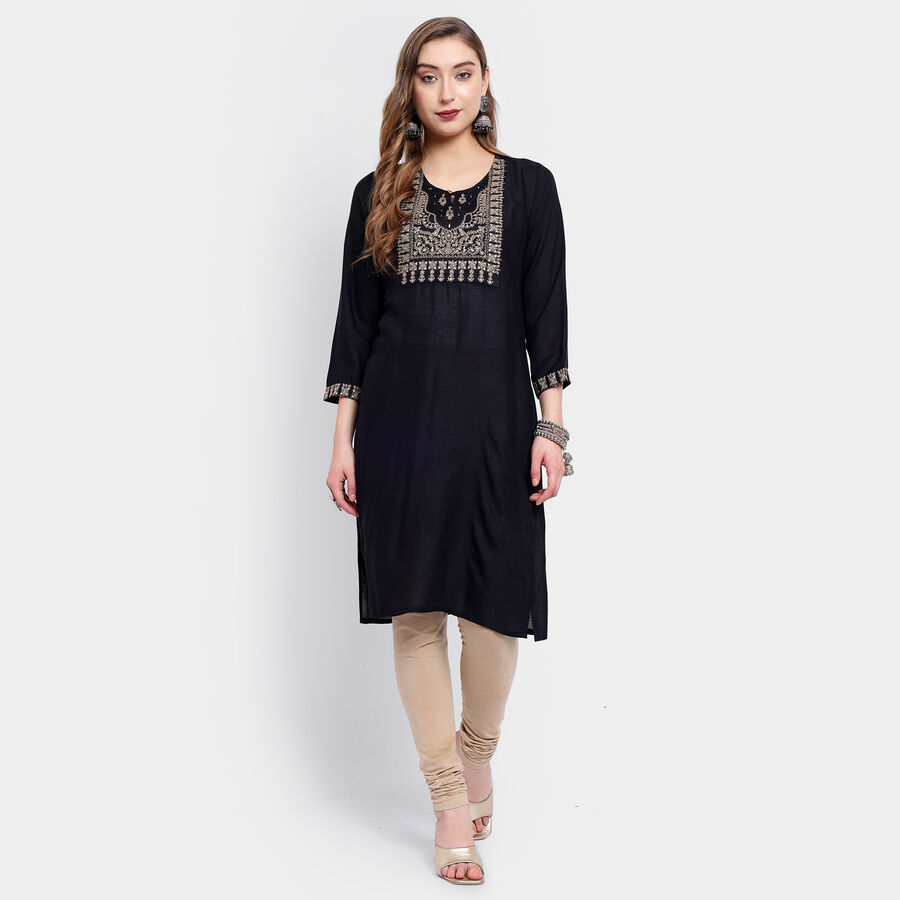 Ladies' Kurta, Black, large image number null